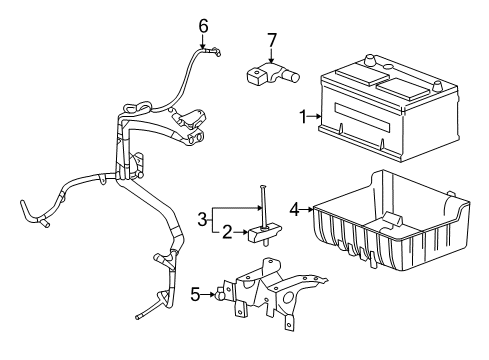 2006 Ford Five Hundred Battery Battery Tray Diagram for 7F9Z-10732-A