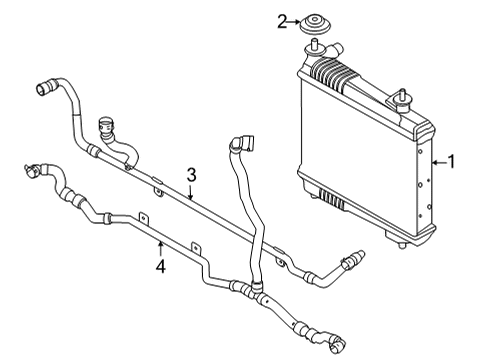 2022 BMW M4 Radiator & Components LINE EXTERNAL RADIATOR Diagram for 17128088989