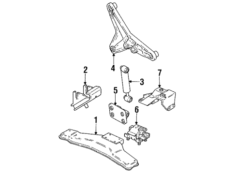 1990 Dodge Monaco Engine & Trans Mounting DAMPR Pkg-& Bracket-V-6 Diagram for 5252445