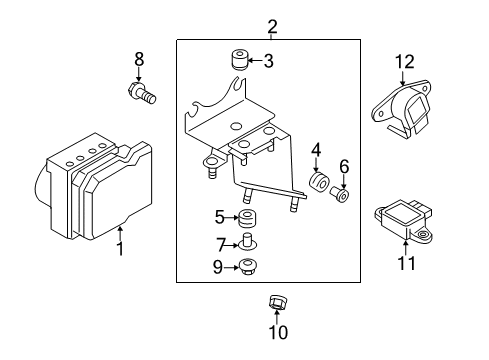 2015 Infiniti Q70 Hydraulic System Bracket-Actuator Diagram for 47840-1MG0A