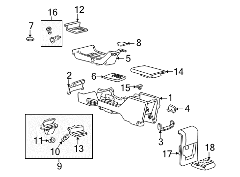 2002 Mercury Mountaineer Front Console Console Panel Diagram for 1L2Z-78045A36-AAB