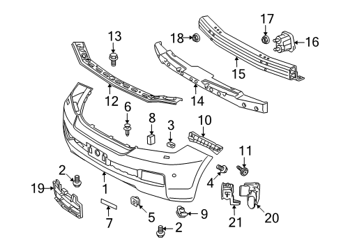 2010 Toyota Land Cruiser Parking Aid Bumper Cover Diagram for 52119-60990