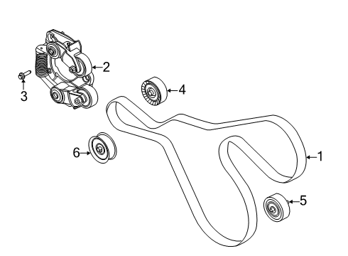 2020 Lincoln Aviator Belts & Pulleys Serpentine Belt Diagram for L1MZ-8620-E