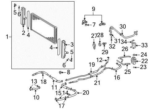 2000 Toyota MR2 Spyder Radiator & Components Outlet Pipe Diagram for 16579-22010