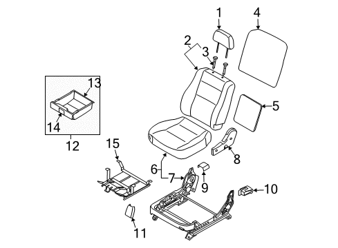 2007 Kia Sorento Front Seat Components Cushion Assembly-Front Seat Diagram for 882013E710YC9