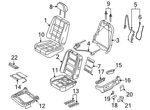 2008 Mercury Sable Power Seats Adjuster Diagram for 5F9Z-7462649-A