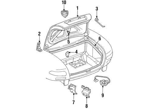 2002 Dodge Viper Trunk Latch-DECKLID Diagram for 5029055AB