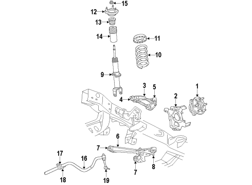 2008 Dodge Dakota Front Suspension Components, Lower Control Arm, Upper Control Arm, Stabilizer Bar Link Kit-STABILIZER Bar Diagram for 5135731AC