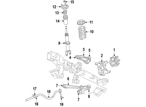 2008 Dodge Dakota Front Suspension Components, Lower Control Arm, Upper Control Arm, Stabilizer Bar BUSHING-STABILIZER Bar Diagram for 52013779AB