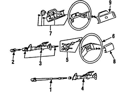 1985 Chevrolet Spectrum Steering Column & Wheel STRG COL Diagram for 94433533