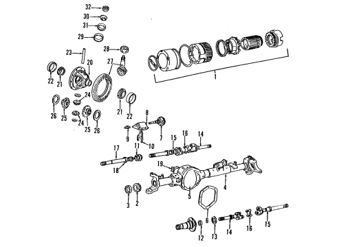 1991 Dodge W350 Front Axle, Differential Shaft-Stub Diagram for 4210958