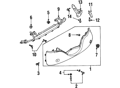 1999 Isuzu VehiCROSS Rear Bumper Nut (5) Diagram for 8-97068-819-0