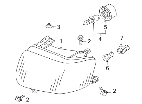 2002 Ford Escape Bulbs Fog Lamp Bulb Diagram for YL8Z-13466-BB