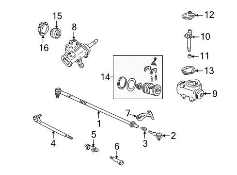 1997 GMC C2500 P/S Pump & Hoses, Steering Gear & Linkage Gear Kit, Steering (Remanufacture) Diagram for 19330477