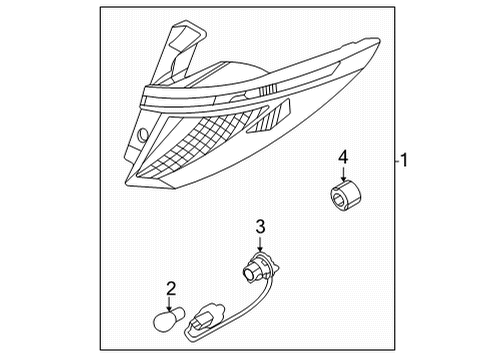 2022 Hyundai Tucson Tail Lamps LAMP ASSY-REAR COMB OUTSIDE, LH Diagram for 92401-CW000