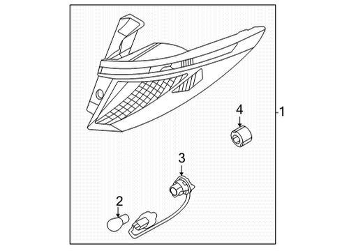 2022 Hyundai Tucson Tail Lamps LAMP ASSY-REAR COMB OUTSIDE, RH Diagram for 92402-CW000