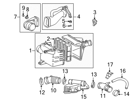 2000 Toyota 4Runner Filters Air Hose Clamp Diagram for 90460-73002