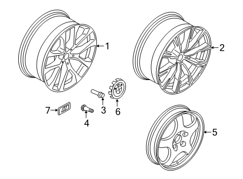 2021 BMW X5 Wheels Disk Wheel, Light Alloy, In Diagram for 36118071997