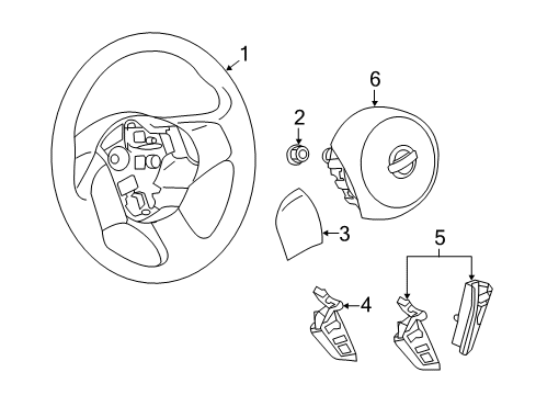 2013 Nissan Versa Steering Column & Wheel, Steering Gear & Linkage Switch Assy-Ascd, Steering Diagram for 25550-9KH1A