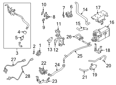 2018 Mitsubishi Outlander PHEV Emission Components DIAPH Pkg-EGR Tube FLANGE Diagram for MD149764