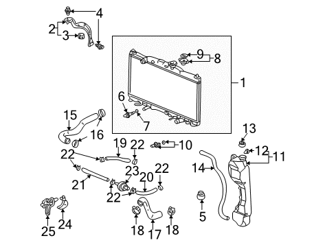 2005 Honda CR-V Radiator & Components Tube, Reserve Tank Diagram for 19104-PNB-010