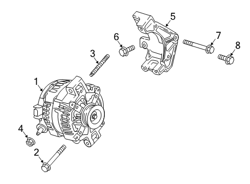 2019 Cadillac CT6 Alternator Mount Bracket Diagram for 12666956