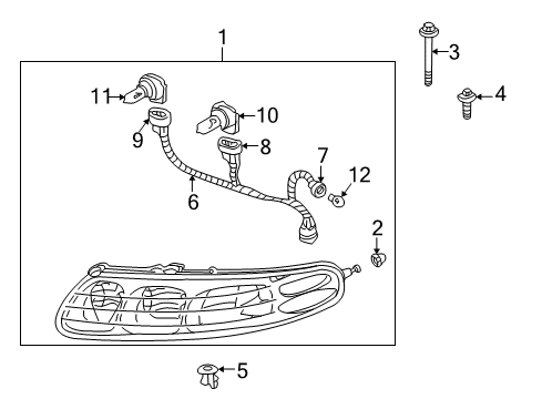 2005 Pontiac Bonneville Headlamps Headlamp Assembly-(W/Front Side Marker & Parking & Turn Signal Diagram for 10368522