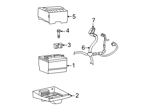 2007 Mercury Mountaineer Battery Positive Cable Diagram for 7L2Z-14300-BB