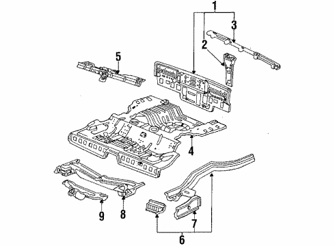 1986 Honda Accord Rear Body Panel Set, RR. Floor Diagram for 04655-SE0-A00ZZ