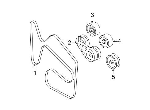 2008 Chevrolet Malibu Belts & Pulleys Belt-Water Pump & A/C Compressor & Generator Diagram for 12578084