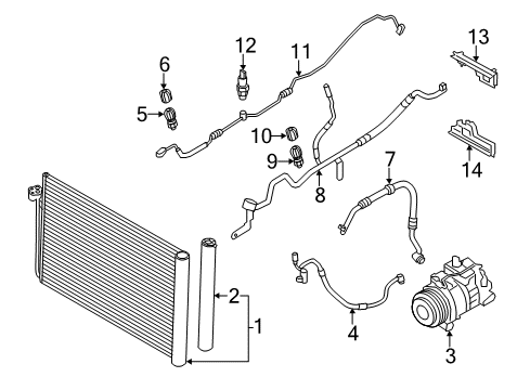 2018 BMW M6 Air Conditioner Condenser, Air Conditioning Diagram for 64509109725