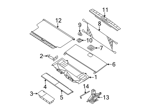 2005 Nissan Pathfinder Interior Trim - Rear Body Tool Set-Standard Diagram for 99501-7S000