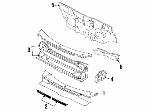 1987 Nissan Stanza Cowl Dash-Lower Diagram for 67300-29R50