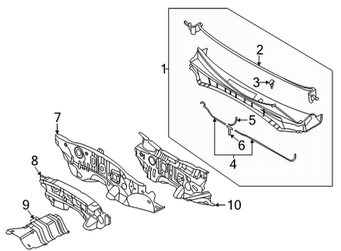 2022 Hyundai Tucson Cowl PAD ASSY-ISOLATION DASH PANEL Diagram for 84120-CW000