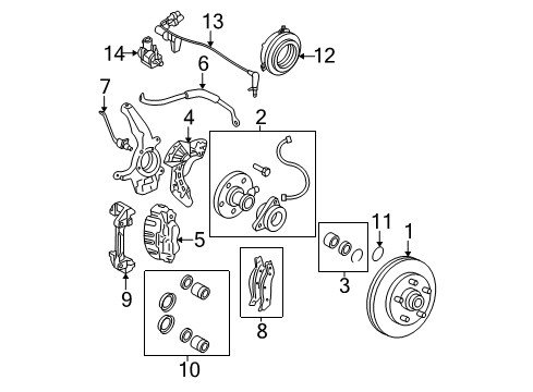 2005 Ford Expedition Front Brakes Caliper Overhaul Kit Diagram for 2L1Z-2221-AB