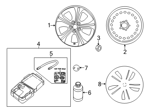 2019 Nissan Leaf Wheels, Covers & Trim Disc Wheel Cover Diagram for 40315-5SA0B