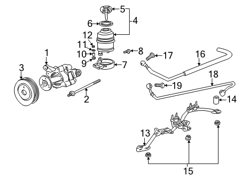 2000 BMW 740i P/S Pump & Hoses, Steering Gear & Linkage Intake Manifold Diagram for 32411095915