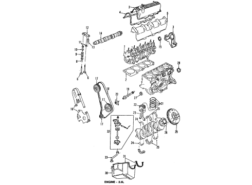 1989 Dodge Dakota Engine Parts, Mounts, Cylinder Head & Valves, Camshaft & Timing, Oil Pan, Oil Pump, Crankshaft & Bearings, Pistons, Rings & Bearings INSULATOR Engine Front SUPT Right Diagram for 52019284
