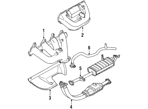 1994 Geo Tracker Exhaust Components Engine Exhaust Manifold Diagram for 91173791