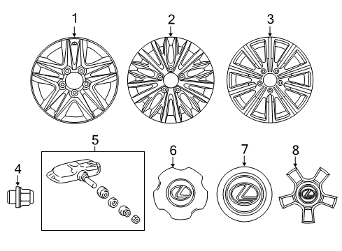 2020 Lexus LX570 Wheels, Covers & Trim Cover Sub-Assembly, Wheel Diagram for 4260B-60440