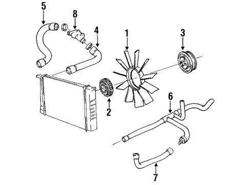 1992 BMW 325i Cooling System Pulley Diagram for 11511730554