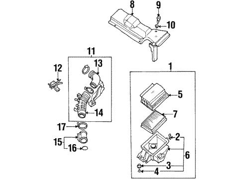 1997 Infiniti Q45 Powertrain Control Duct Assembly-Air Diagram for 16554-6P000