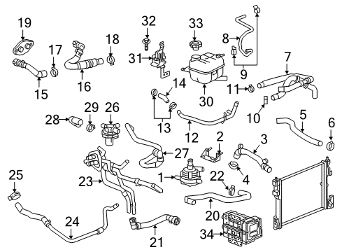 2017 Cadillac CT6 Hoses, Lines & Pipes Heater Valve Diagram for 13529523
