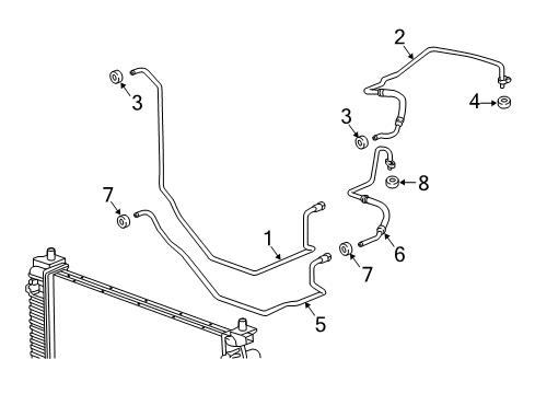 2018 GMC Acadia Trans Oil Cooler Inlet Hose Diagram for 23277641