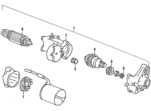 1991 Acura Integra Starter Starter Motor Assembly (Reman) Diagram for 06312-PR4-A01RM