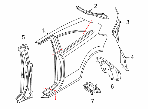 2008 Saturn Astra Quarter Panel & Components Actuator, Fuel Tank Filler Door Lock Diagram for 13208157