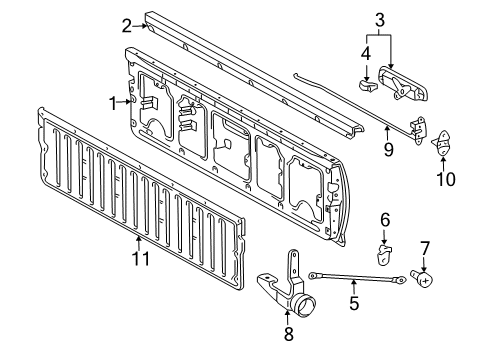 2006 Toyota Tacoma Tail Gate Handle Diagram for 69090-04010