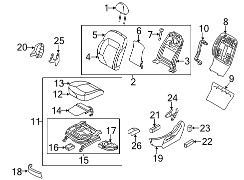 2015 Kia Sportage Heated Seats Cover-Front Seat Mounting Rear Diagram for 885773W050GAH