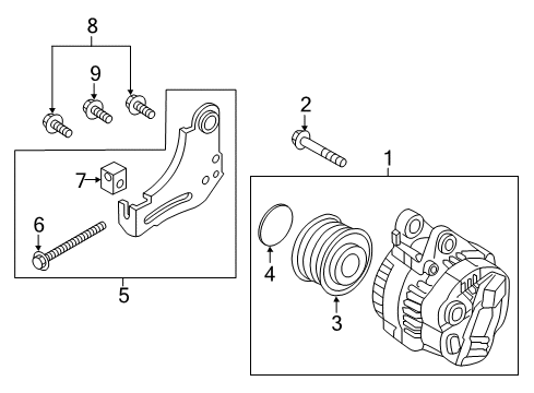 2016 Kia Optima Alternator Housing Assembly-Generator Diagram for 37390-2G920