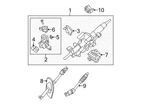 2013 Toyota Tundra Steering Column & Wheel, Steering Gear & Linkage Control Module Diagram for 89227-0C010